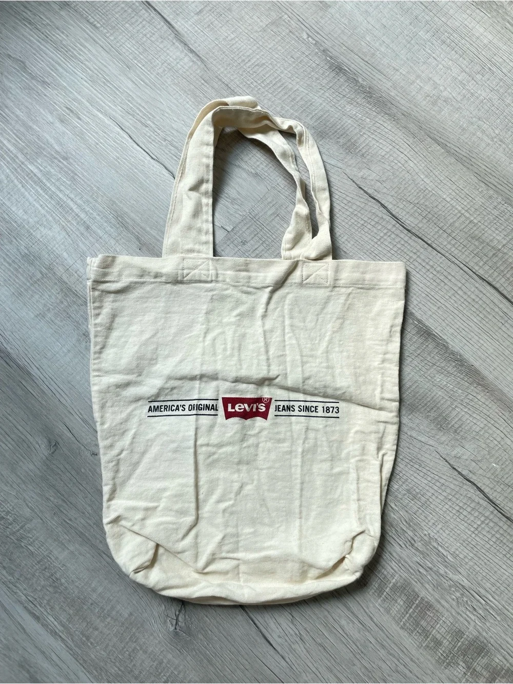 Levi's Natural Canvas Tote with Red Logo